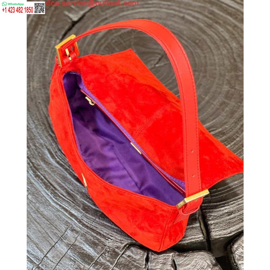 ρεπλίκα Fendi 8339 μεσαίωνα μονόχρωμη τσάντα μασχάλης κόκκινη