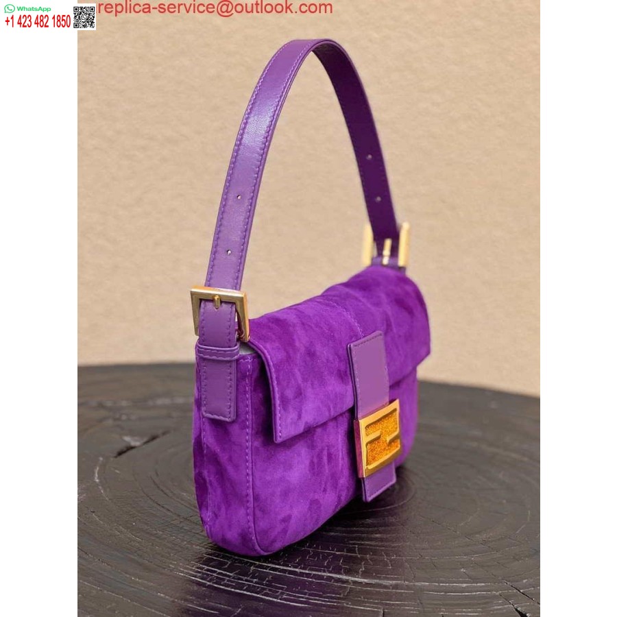ρεπλίκα Fendi 8339 μπαγκέτα μεσαίωνα μονόχρωμη τσάντα μασχάλης μωβ