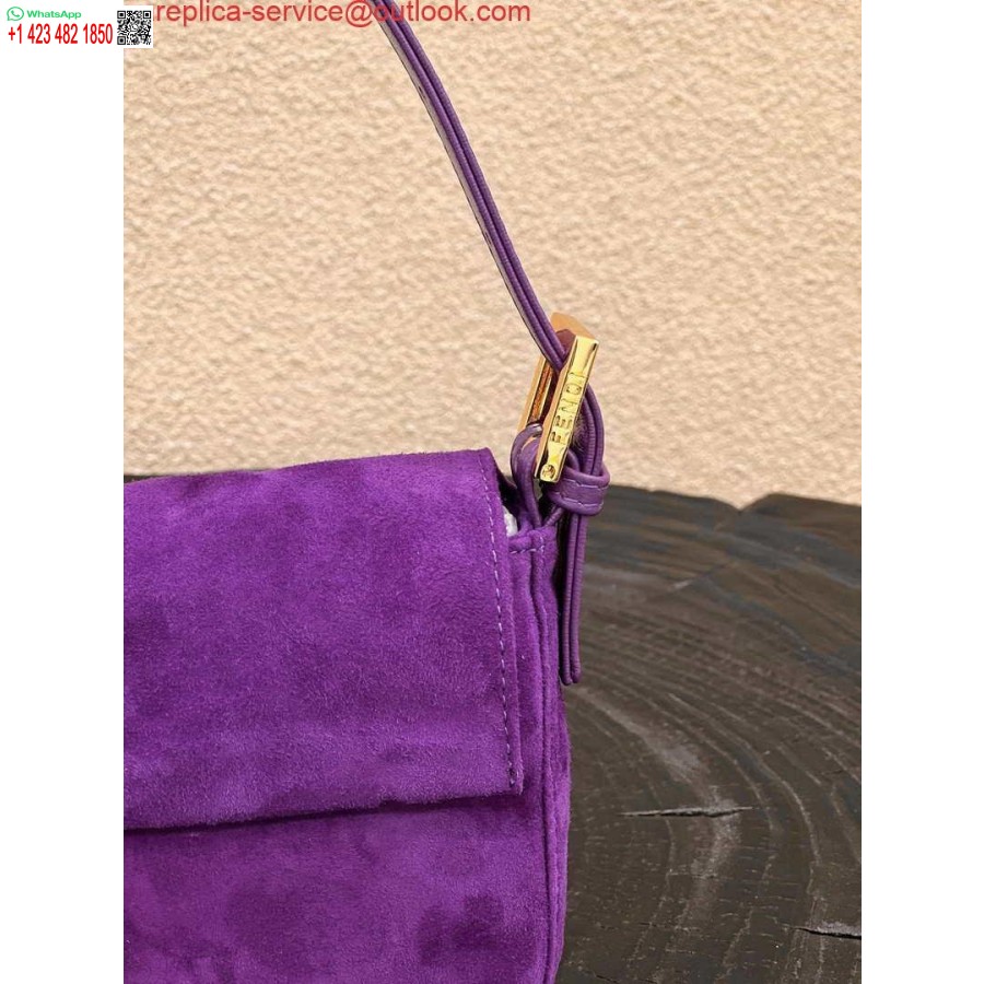 ρεπλίκα Fendi 8339 μπαγκέτα μεσαίωνα μονόχρωμη τσάντα μασχάλης μωβ