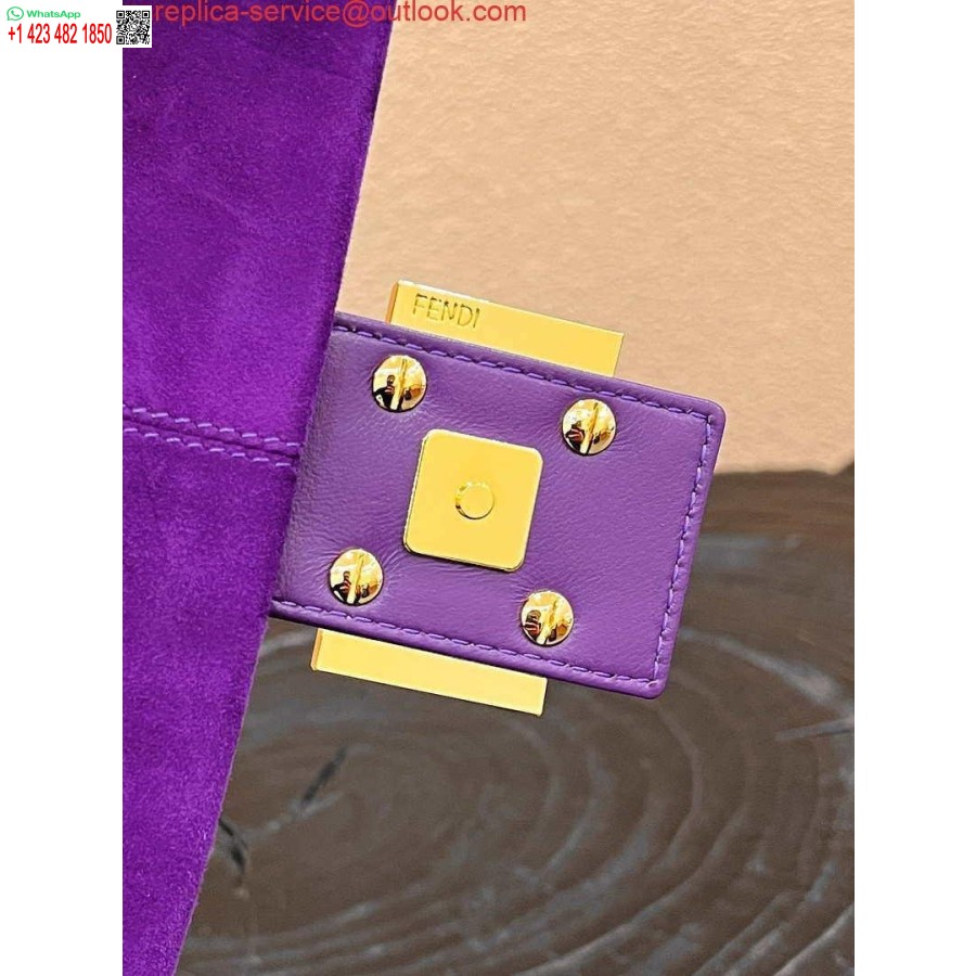 ρεπλίκα Fendi 8339 μπαγκέτα μεσαίωνα μονόχρωμη τσάντα μασχάλης μωβ