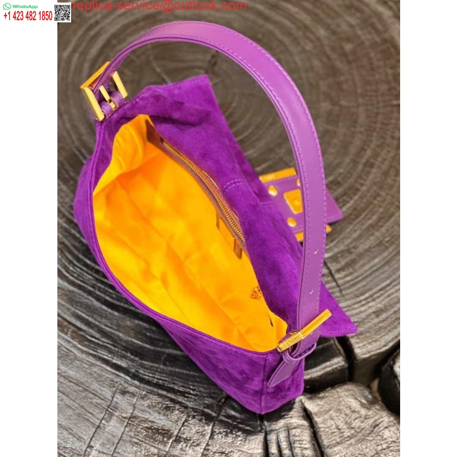 ρεπλίκα Fendi 8339 μπαγκέτα μεσαίωνα μονόχρωμη τσάντα μασχάλης μωβ