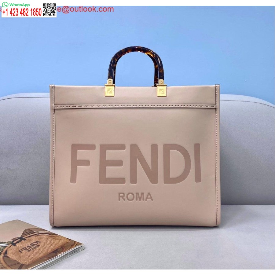 реплика Fendi 8266s Sunshine средна чанта 8bh386 розова кожена пазаруваща