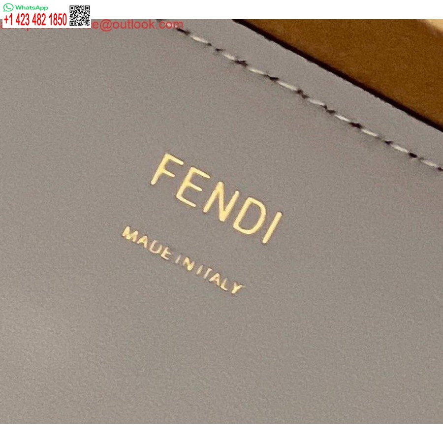 Реплика сумки Fendi 8266s Sunshine среднего размера 8bh386 светло-синего кожаного шоппера