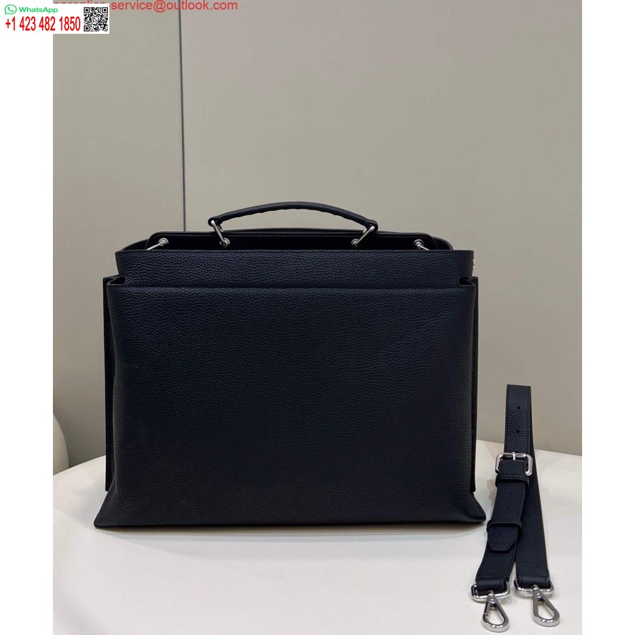 реплика Fendi 7va529 Peekaboo Iseeu средна черна кожена чанта