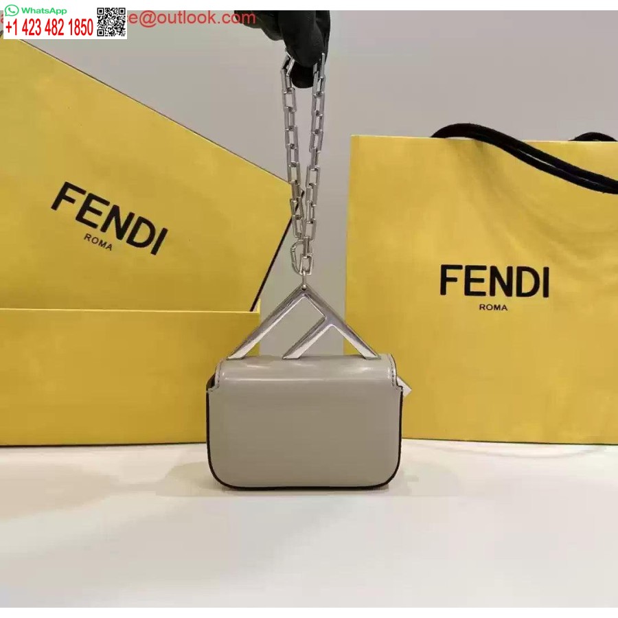 Replika Fendi 7as173 Fendi Iš Pirmo žvilgsnio Pilkos Odos Nano Maišelis