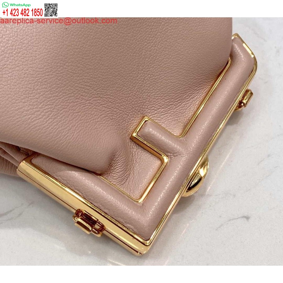 Replica Fendi 7as051 Nano Fendi Pirmasis žavesys Iš Rožinės Nappa Odos