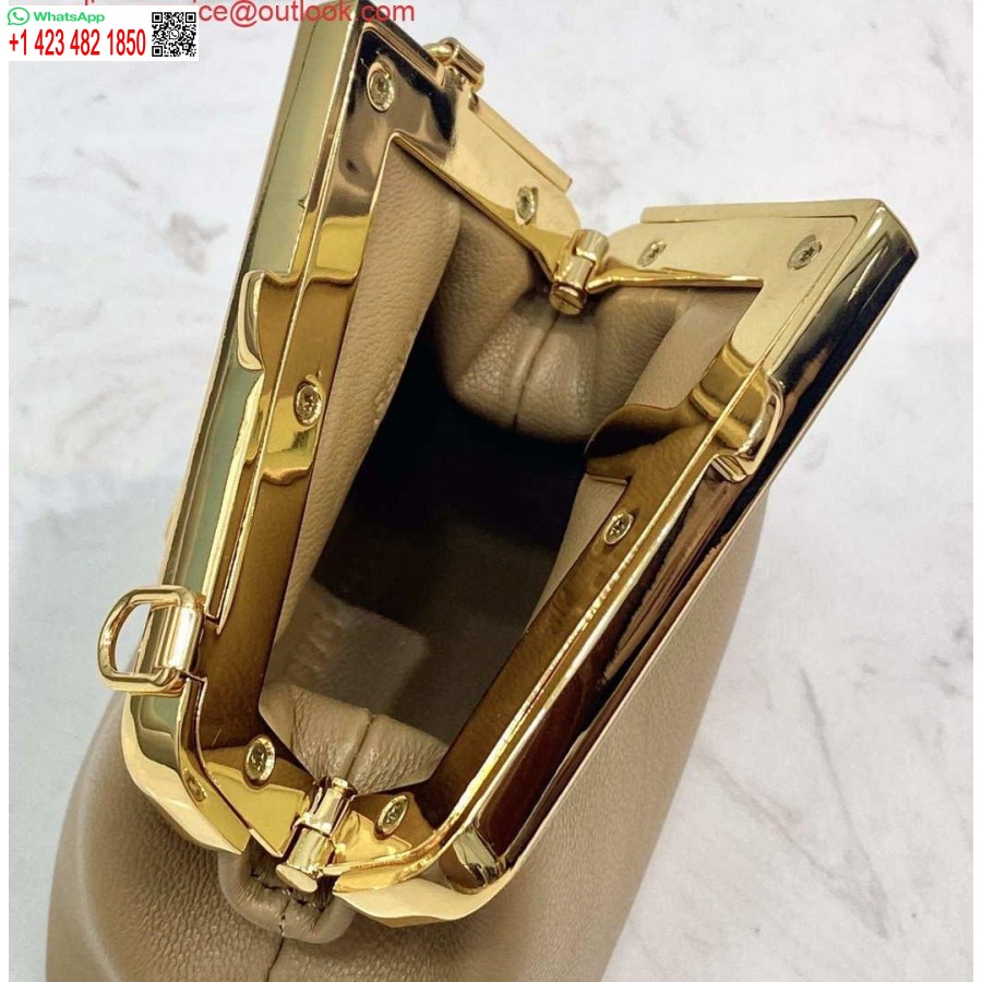 ρεπλίκα Fendi 7as051 Nano Fendi πρώτο γούρι σε δέρμα νάπα βερίκοκο