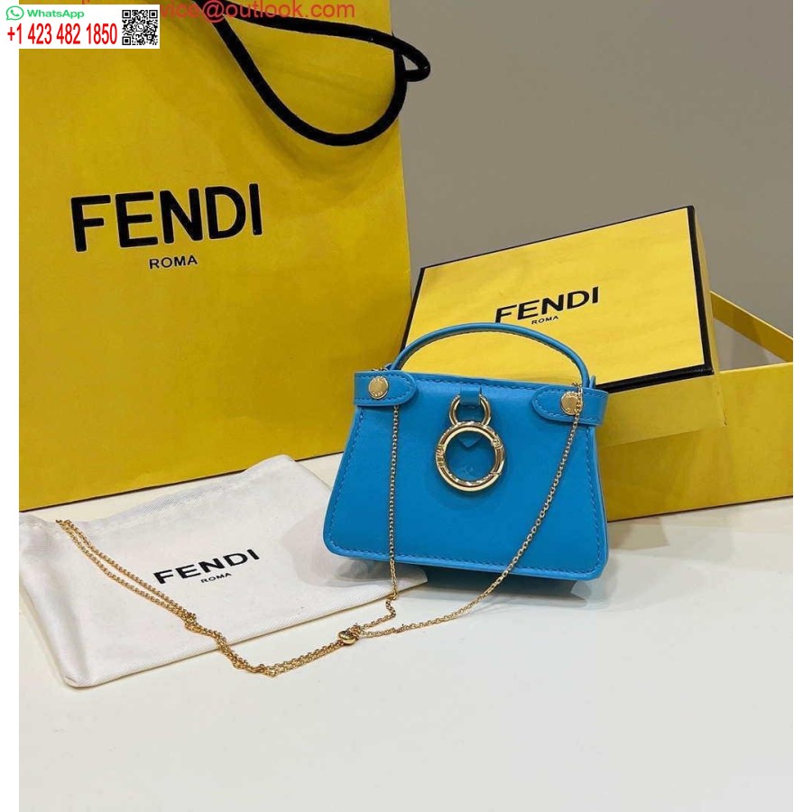 Replica Fendi 7ar993 Fendi Pico Peekaboo Charm Sininen 8385
