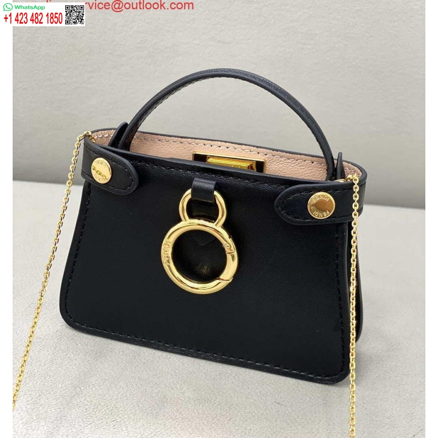 Replica Fendi 7ar993 Fendi Pico Peekaboo Charm 8385 Musta