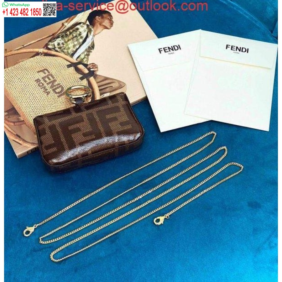 Replica Fendi 7ar844 Nano Patonki Charmia Ruskeaa Nappanahkaa
