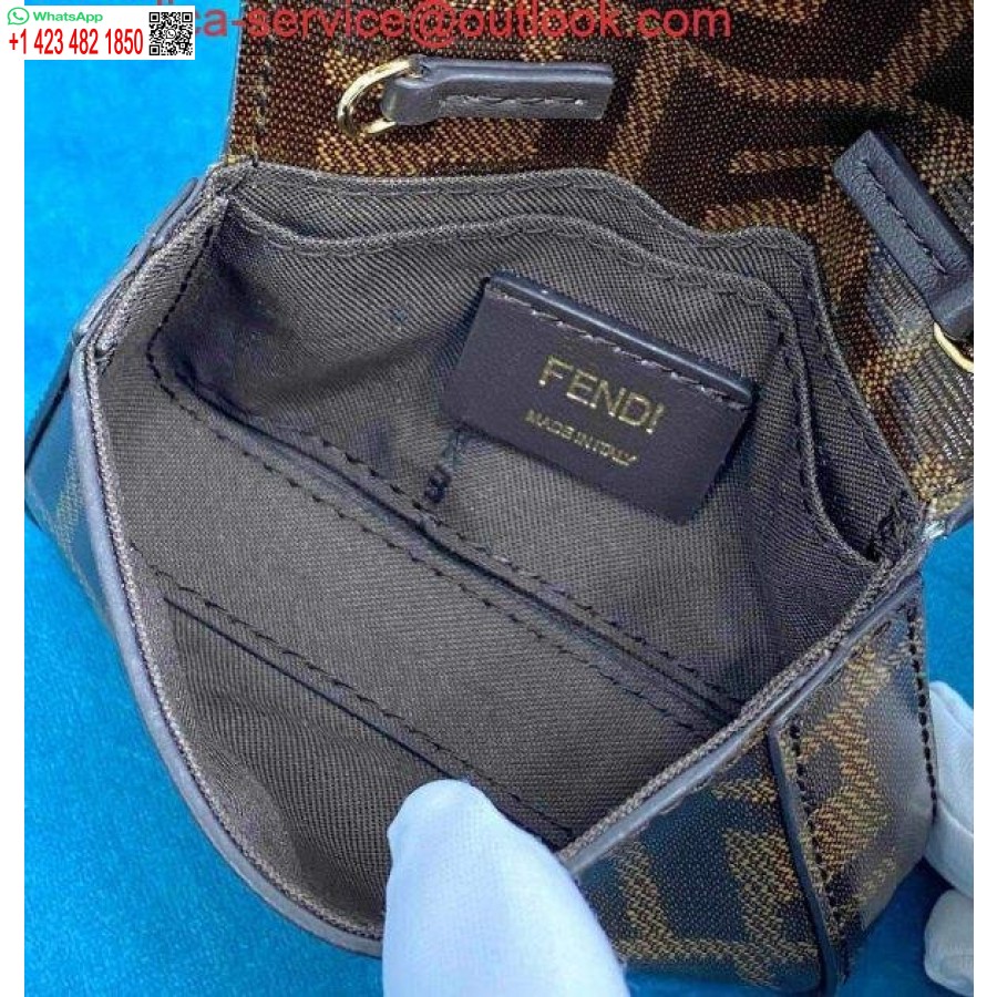 Replica Fendi 7ar844 Nano Patonki Charmia Ruskeaa Nappanahkaa