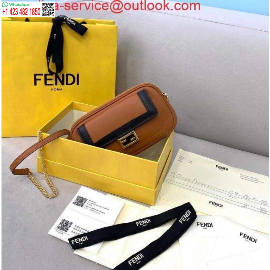 реплика Fendi 70213 лесна кожена дамска чанта кафява