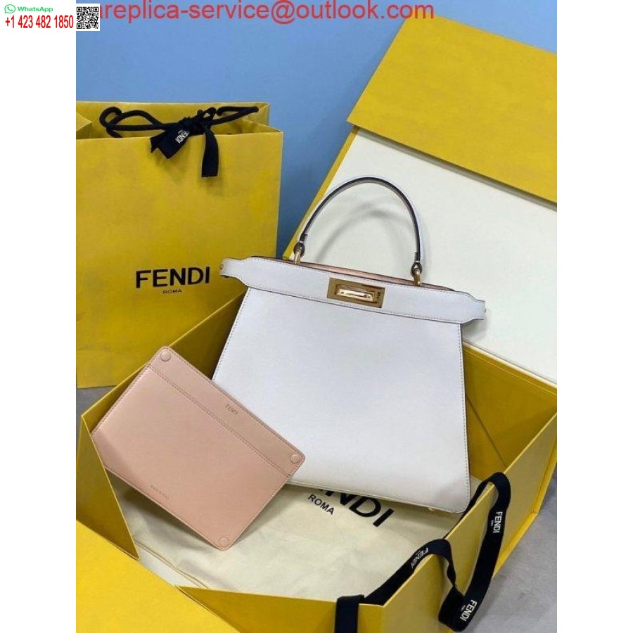 Replica Fendi 70193 Peekaboo Iseeu Keskivalkoinen Nahkalaukku