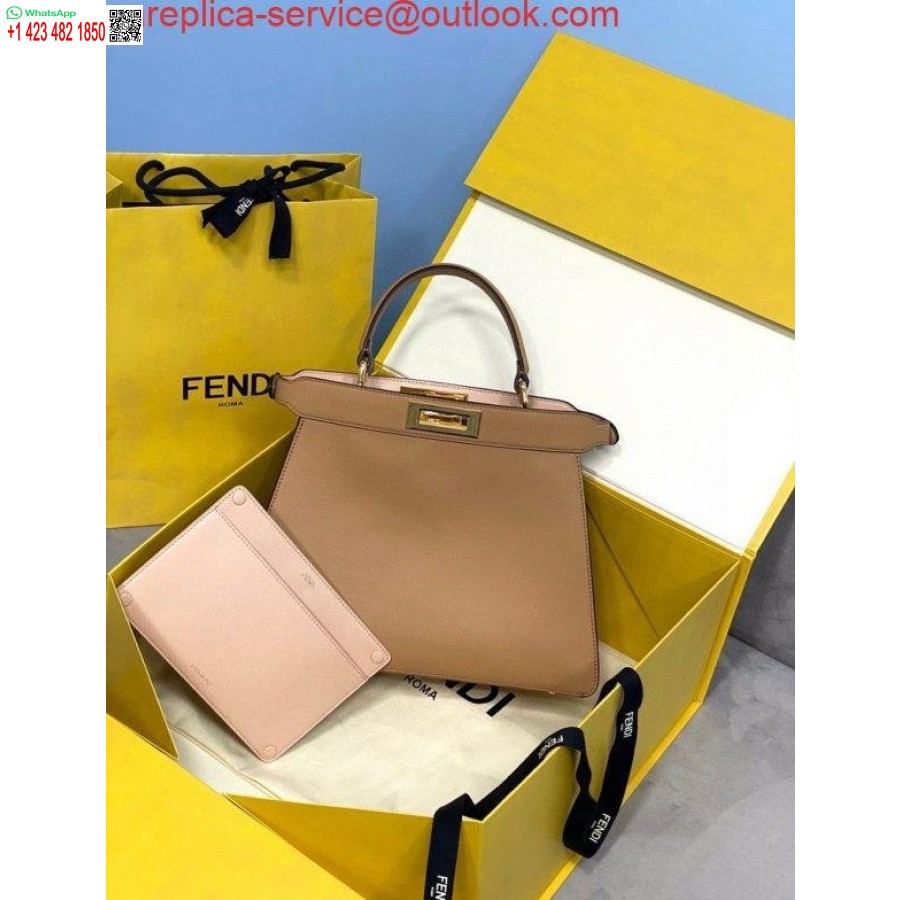 Replica Fendi 70193 Peekaboo Iseeu Medium Aprikoosinahkainen Laukku