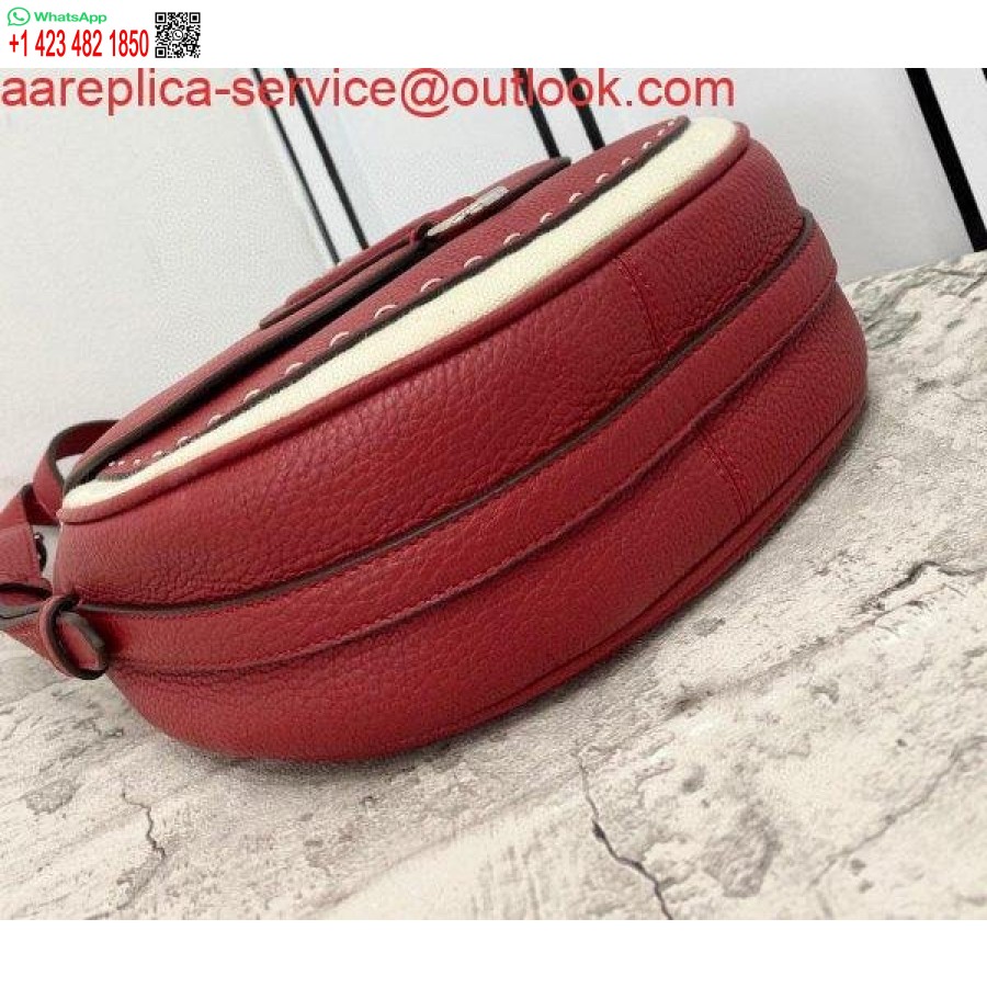 реплика Fendi 655 червена кожена чанта Fendi лунна светлина през рамо