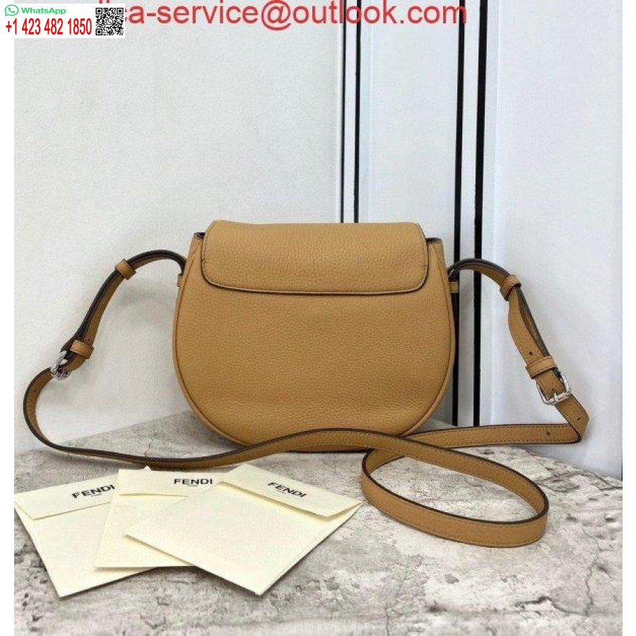 ρεπλίκα Fendi 655 δερμάτινη τσάντα ώμου σεληνόφωτος Fendi καφέ