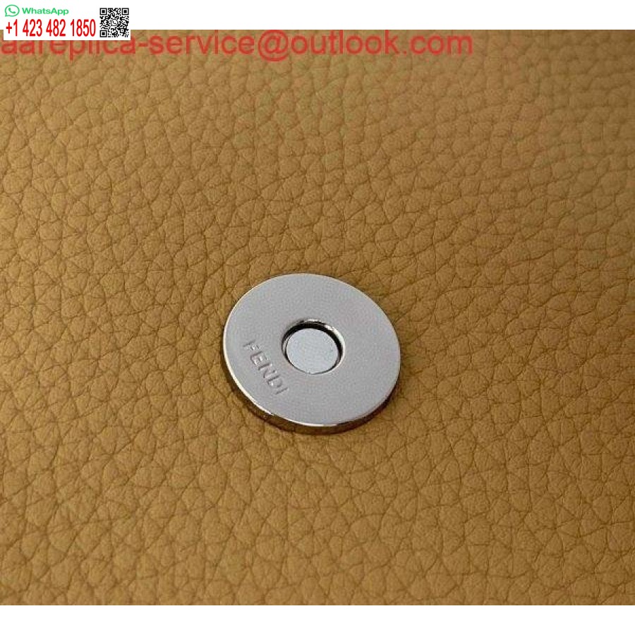 ρεπλίκα Fendi 655 δερμάτινη τσάντα ώμου σεληνόφωτος Fendi καφέ