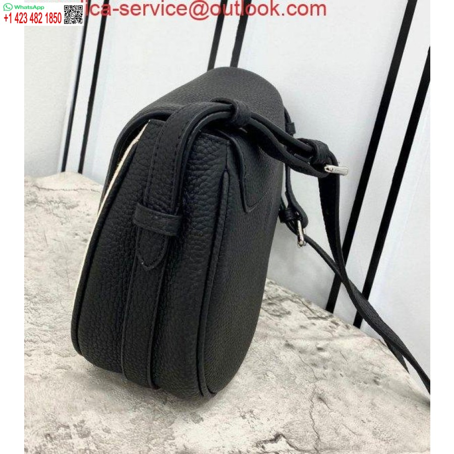 ρεπλίκα Fendi 655 δερμάτινη τσάντα ώμου σεληνόφωτος Fendi μαύρη