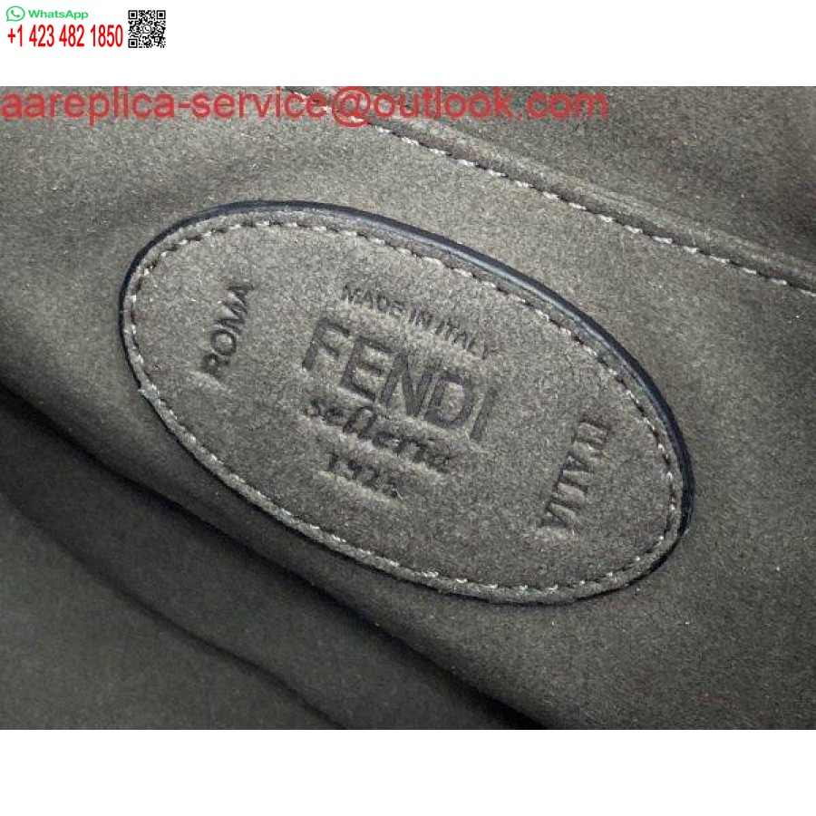 ρεπλίκα Fendi 655 δερμάτινη τσάντα ώμου σεληνόφωτος Fendi μαύρη