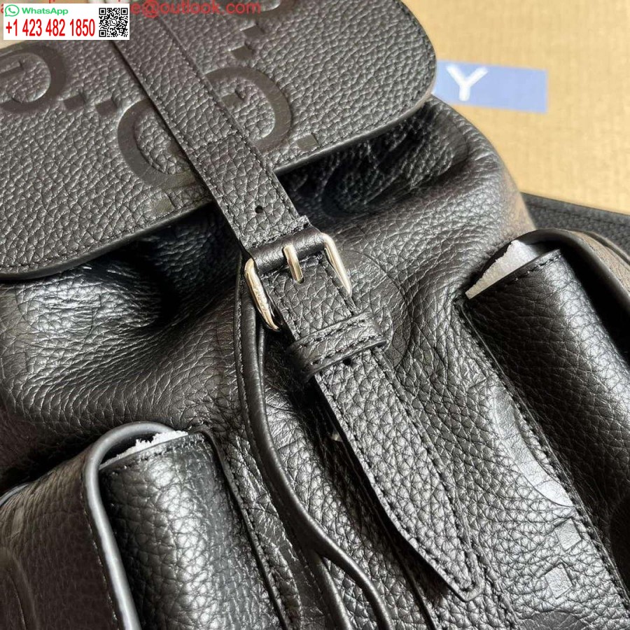 Replik Gucci 739503 Jumbo GG Kleiner Rucksack Schwarz