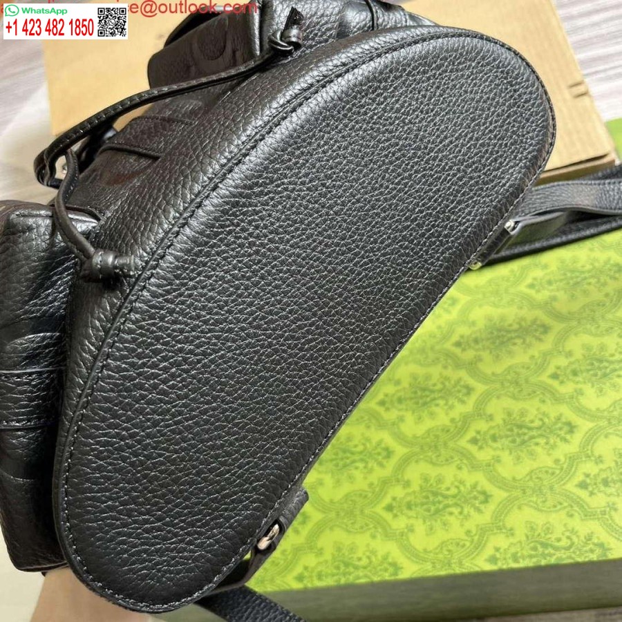 Replik Gucci 739503 Jumbo GG Kleiner Rucksack Schwarz