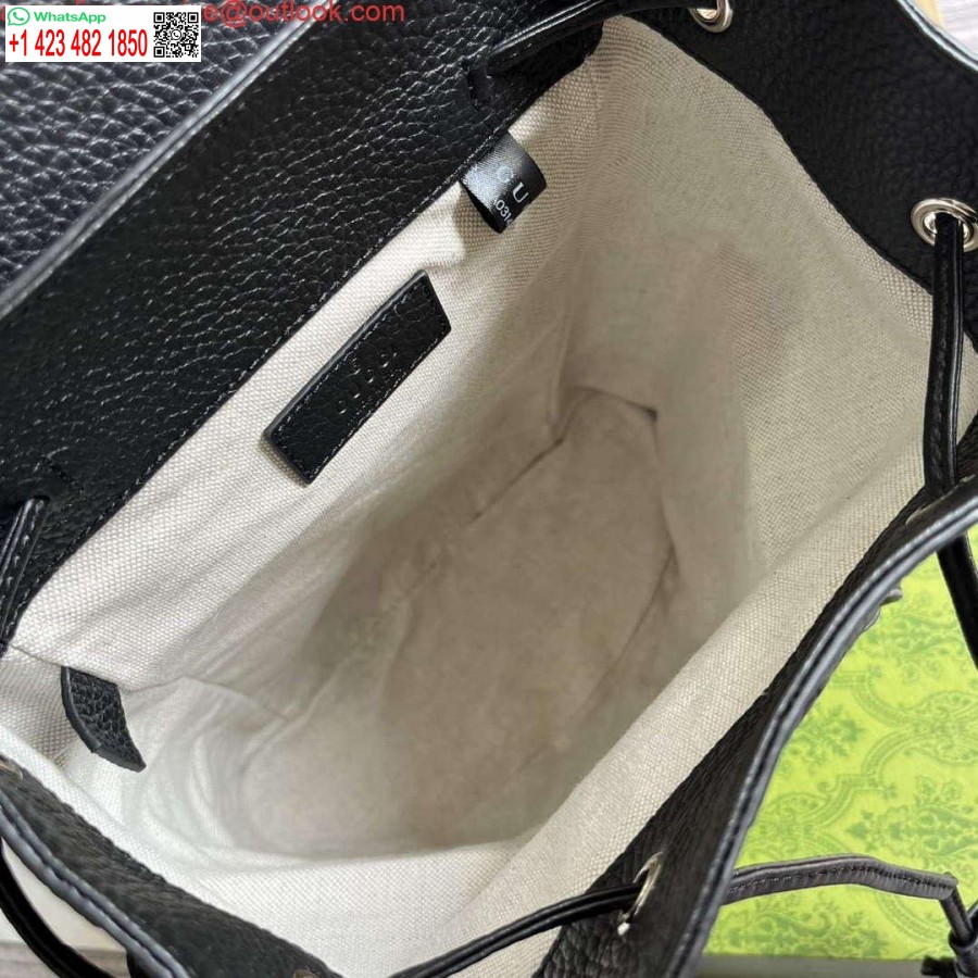 Replik Gucci 739503 Jumbo GG Kleiner Rucksack Schwarz