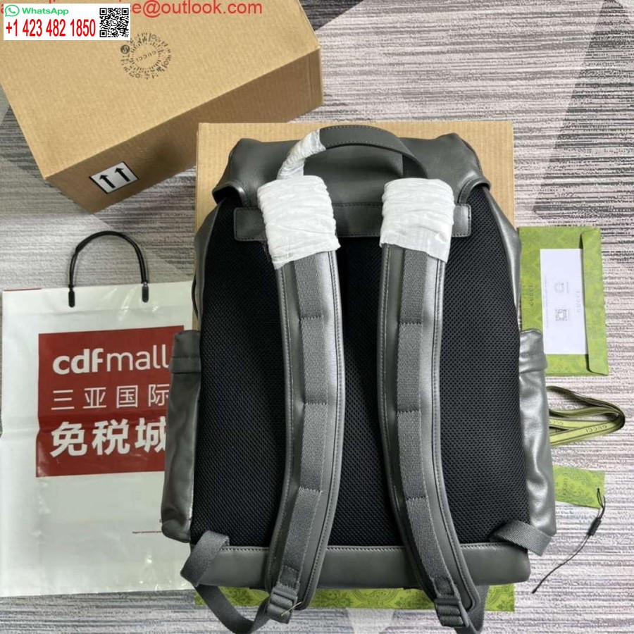 حقيبة ظهر طبق الأصل من غوتشي 725657 مع لون رمادي مزدوج