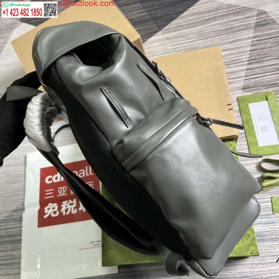 حقيبة ظهر طبق الأصل من غوتشي 725657 مع لون رمادي مزدوج