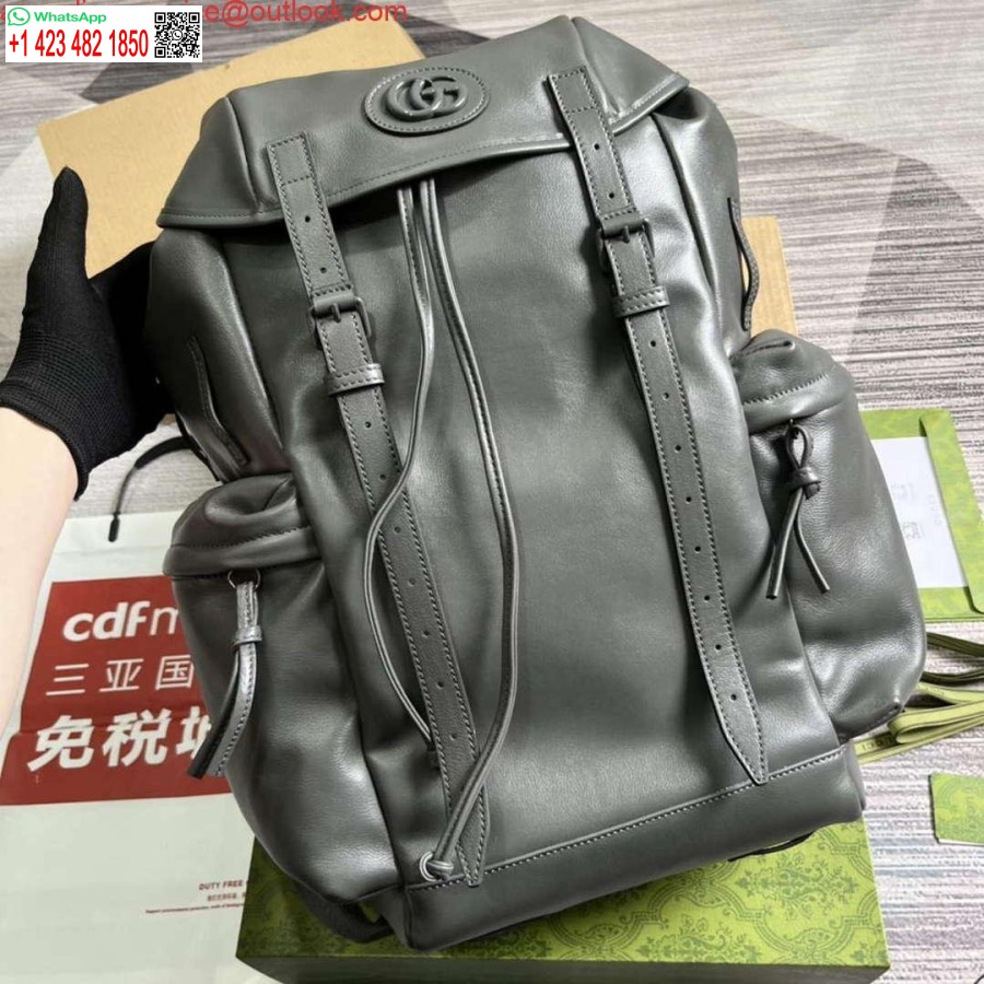 حقيبة ظهر طبق الأصل من غوتشي 725657 مع لون رمادي مزدوج