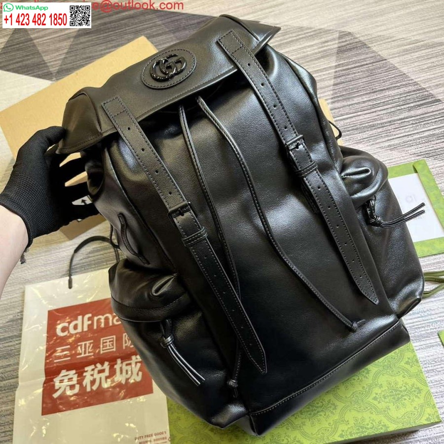 Replica Gucci 725657 Kuprinė Su Tonalia Dviguba G Juoda