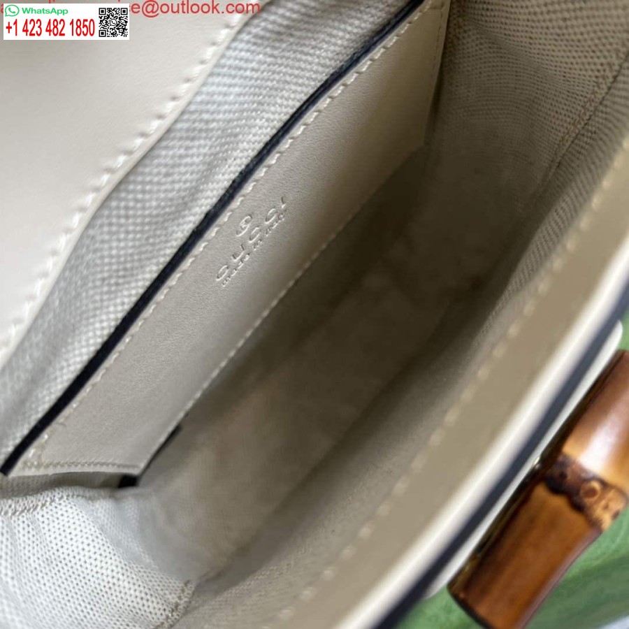 نسخة طبق الأصل غوتشي 702106 حقيبة يد صغيرة من الخيزران الأبيض