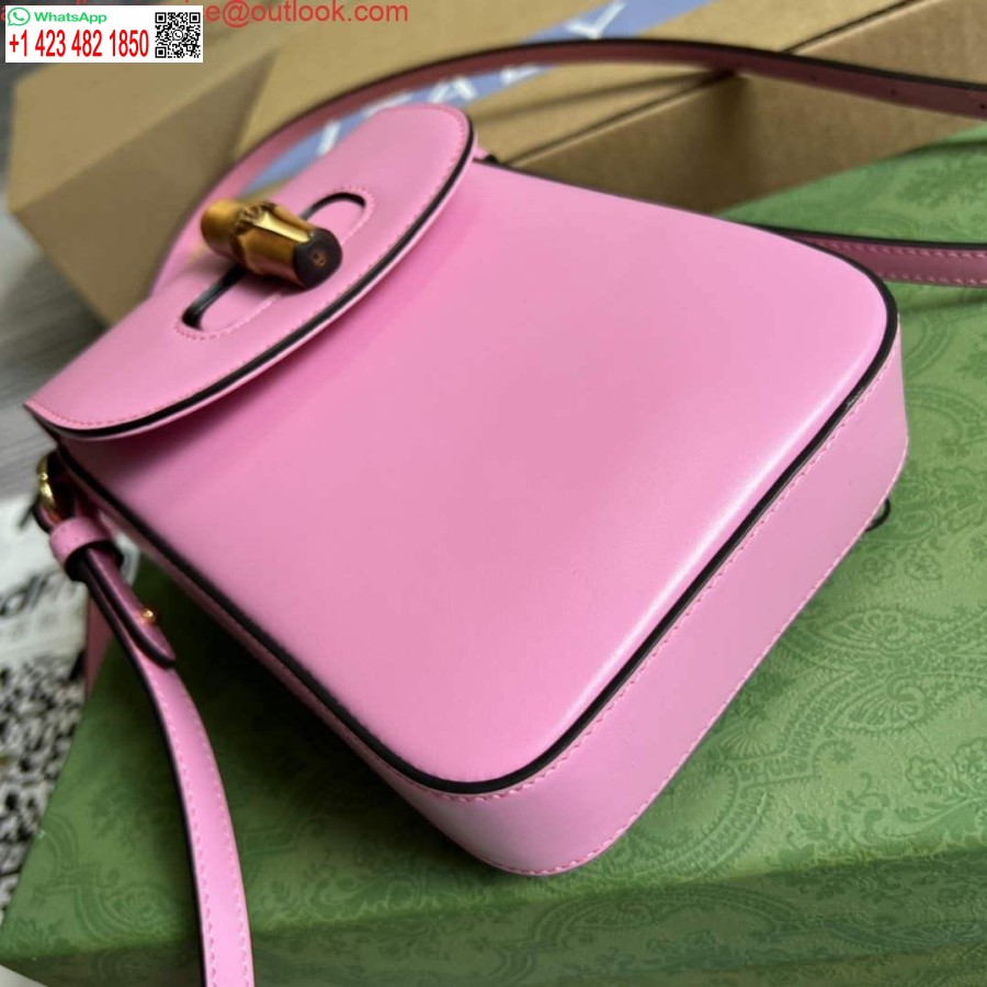 Replica Gucci 702106 Bambusa Mini Rokassomiņa Rozā
