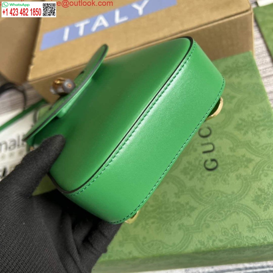 Replik Gucci 702106 Bambus Mini-Handtasche Grün