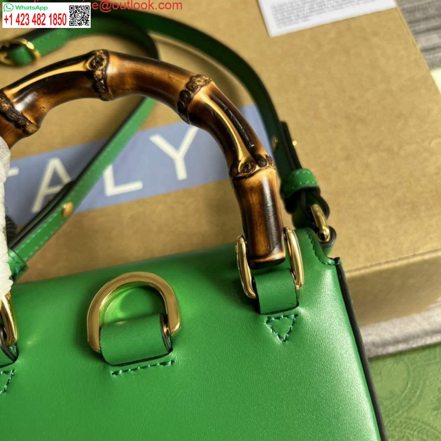 Replik Gucci 702106 Bambus Mini-Handtasche Grün