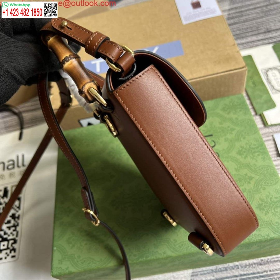 Replika Gucci 702106 Bambus Mini Håndtaske Brun