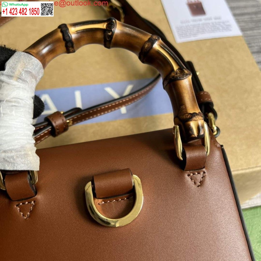 Replika Gucci 702106 Bambus Mini Håndtaske Brun