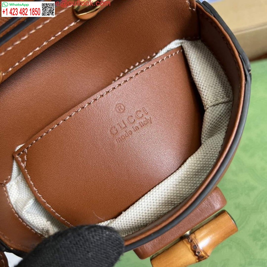 Replika Gucci 702106 Bambus Mini Håndtaske Brun