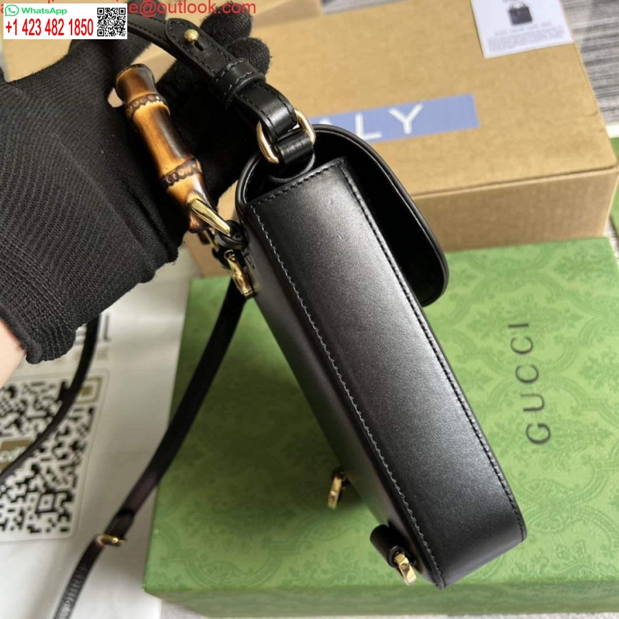 Replica Gucci 702106 Bambusa Mini Rokassomiņa Melna