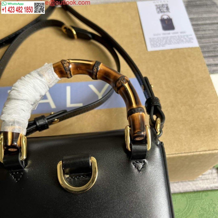 Replica Gucci 702106 Bambusa Mini Rokassomiņa Melna
