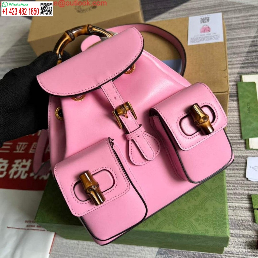 Replica Gucci 702101 Bamboo backpack Pink