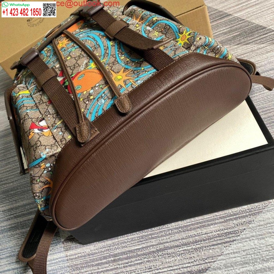 نسخة طبق الأصل غوتشي 645051 ديزني × غوتشي دونالد داك حقيبة ظهر متوسطة باللون البني