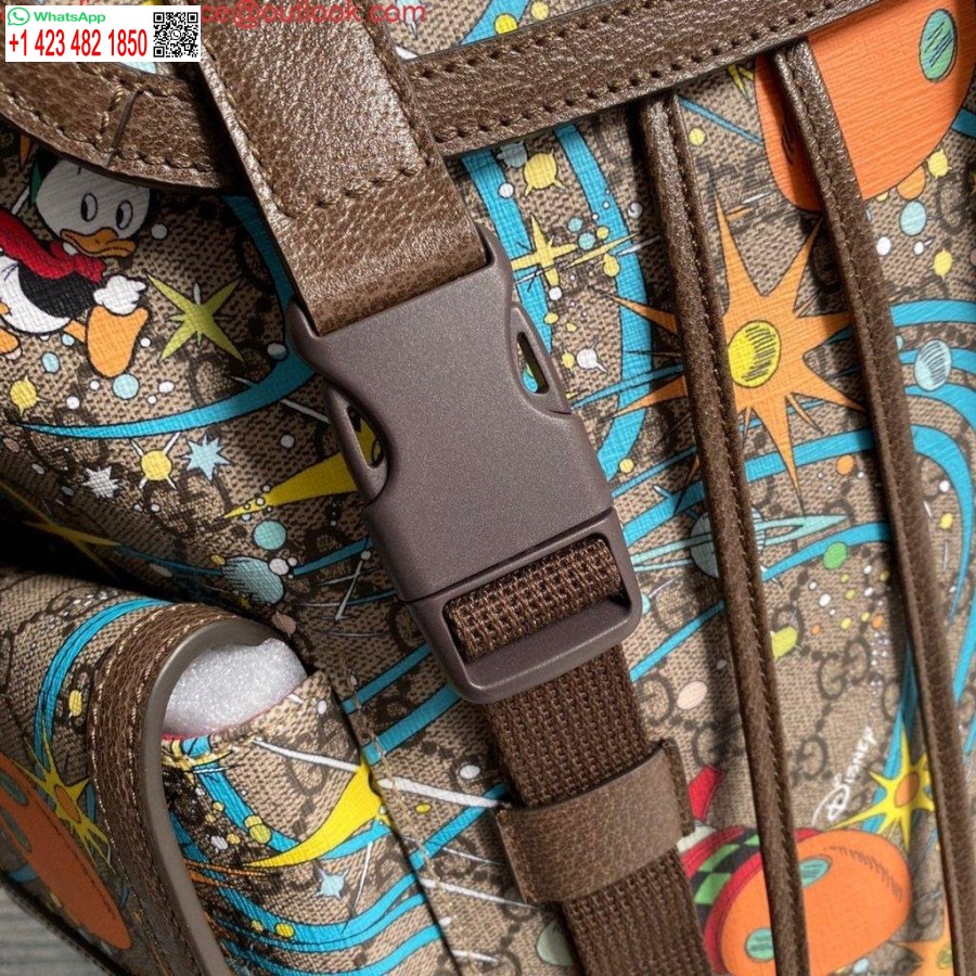 نسخة طبق الأصل غوتشي 645051 ديزني × غوتشي دونالد داك حقيبة ظهر متوسطة باللون البني
