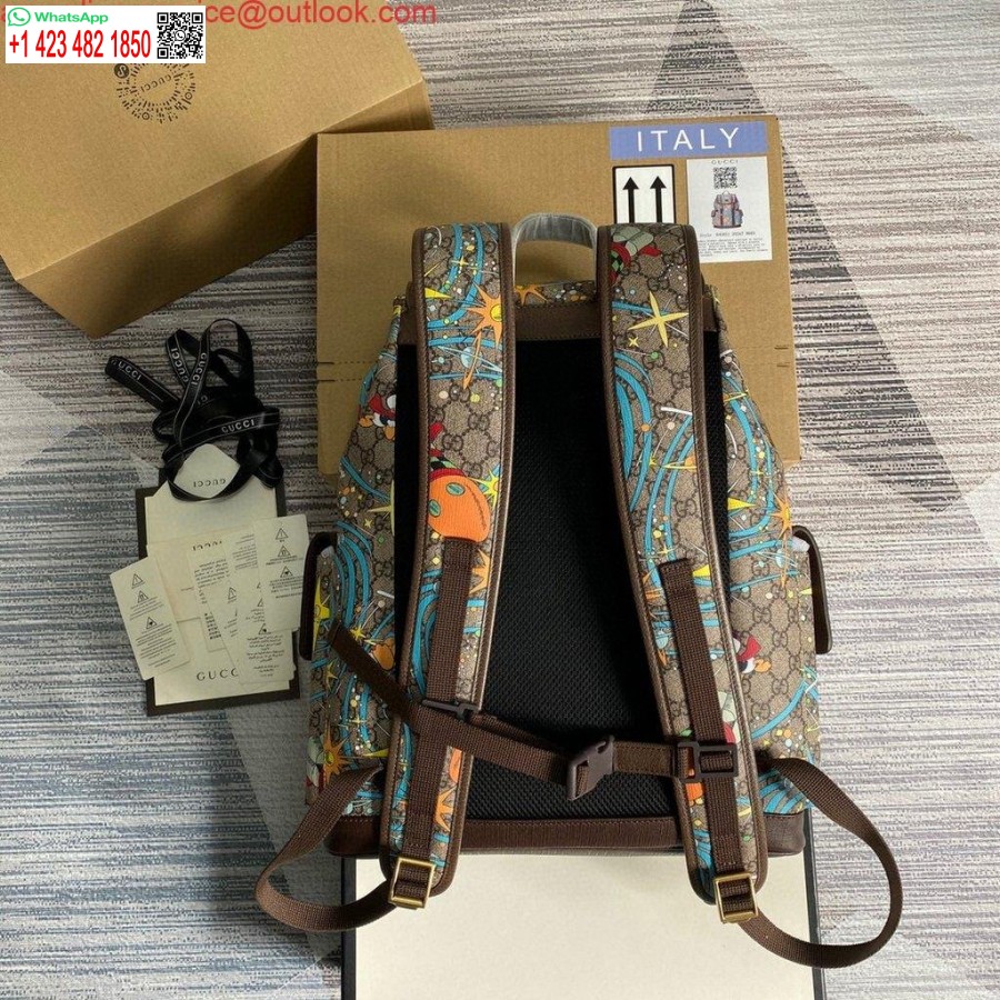 Replica Gucci 645051 Disney X Gucci Donald Duck Keskikokoinen Reppu Ruskea