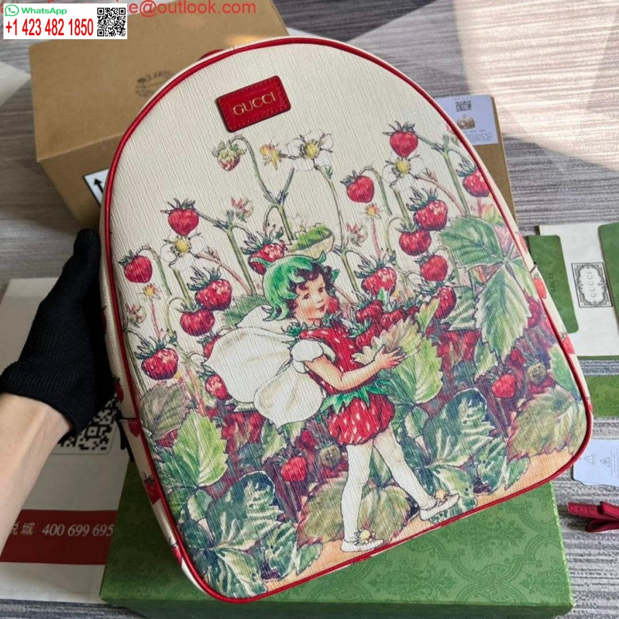 רפליקה גוצ'י 433578 ילדים עם הדפס פיות אדום