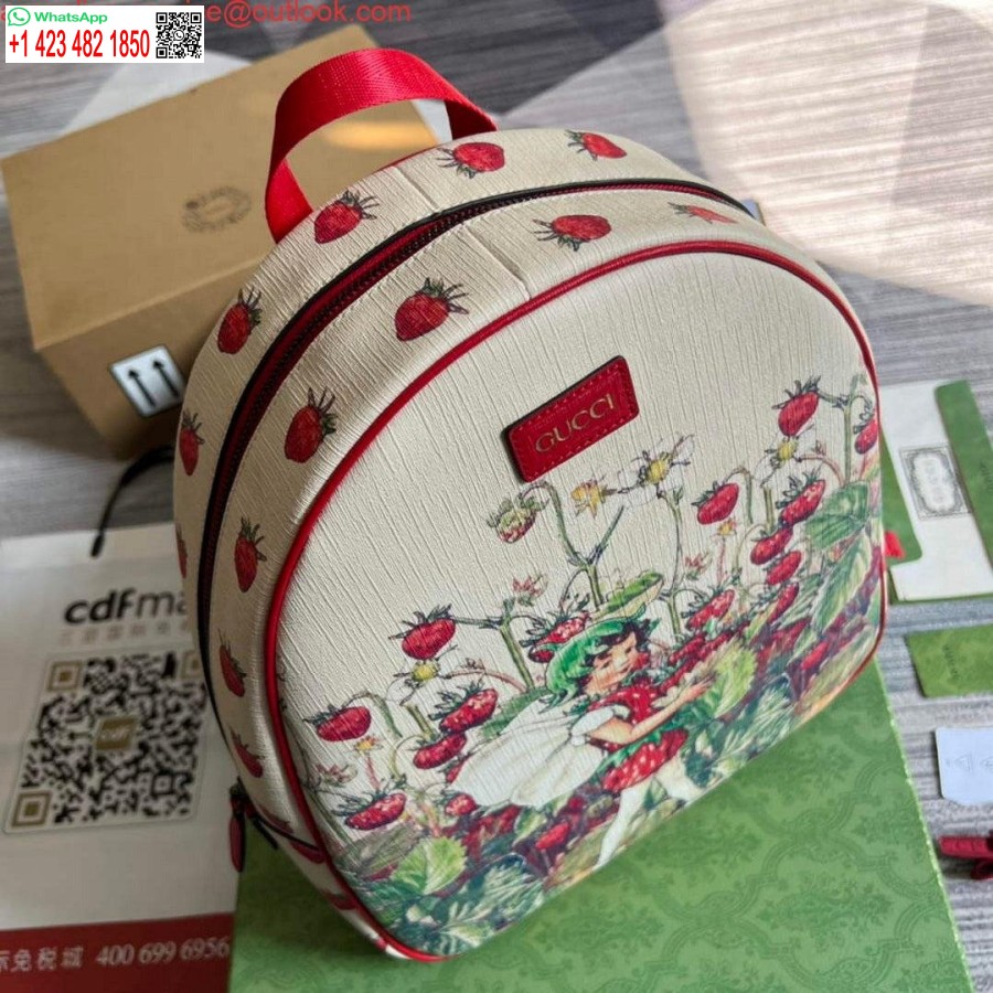 רפליקה גוצ'י 433578 ילדים עם הדפס פיות אדום