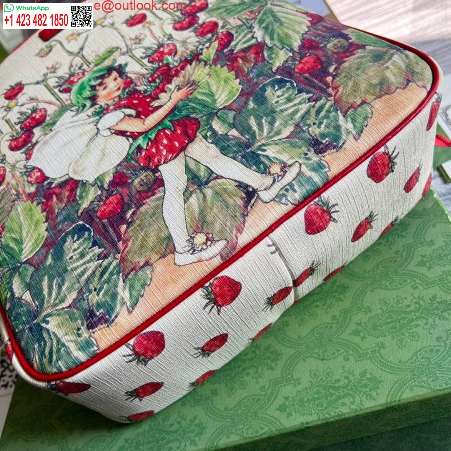 רפליקה גוצ'י 433578 ילדים עם הדפס פיות אדום