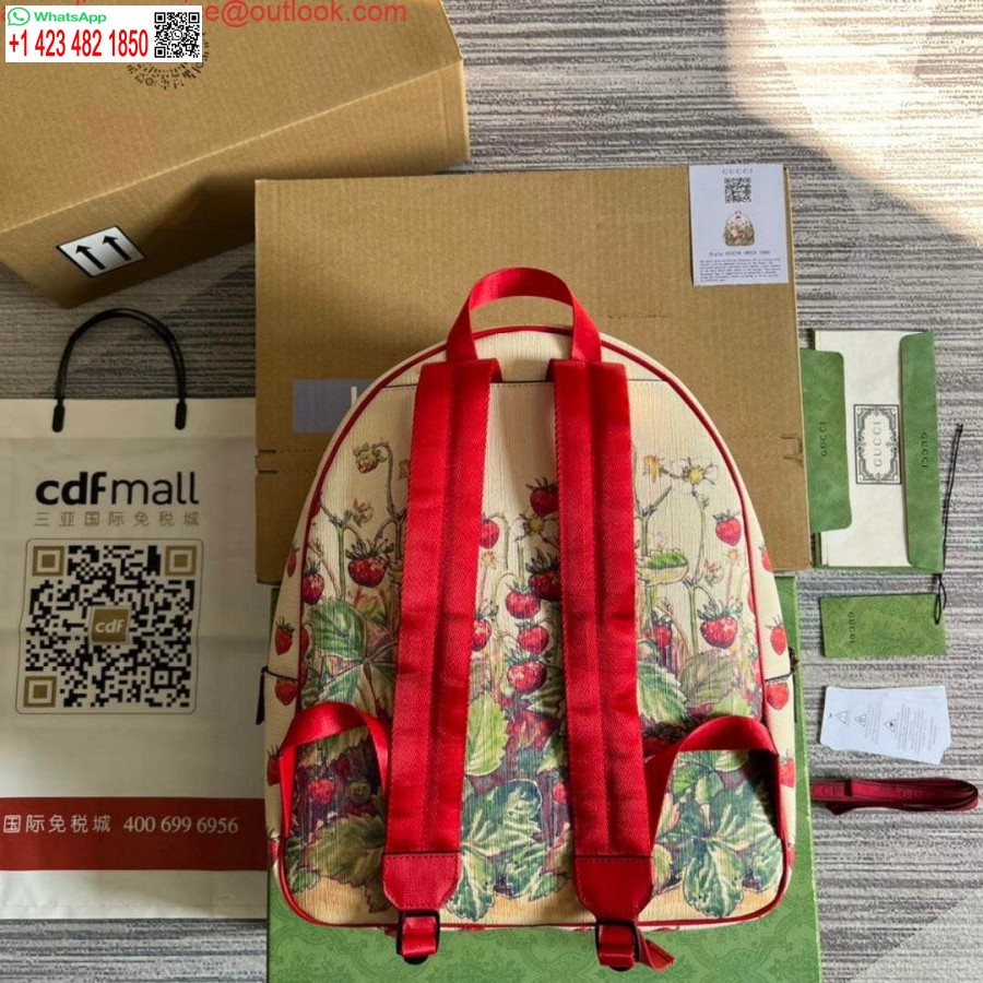 Replica Gucci 433578 Vaikiška Fėjų Rašto Kuprinė Raudona