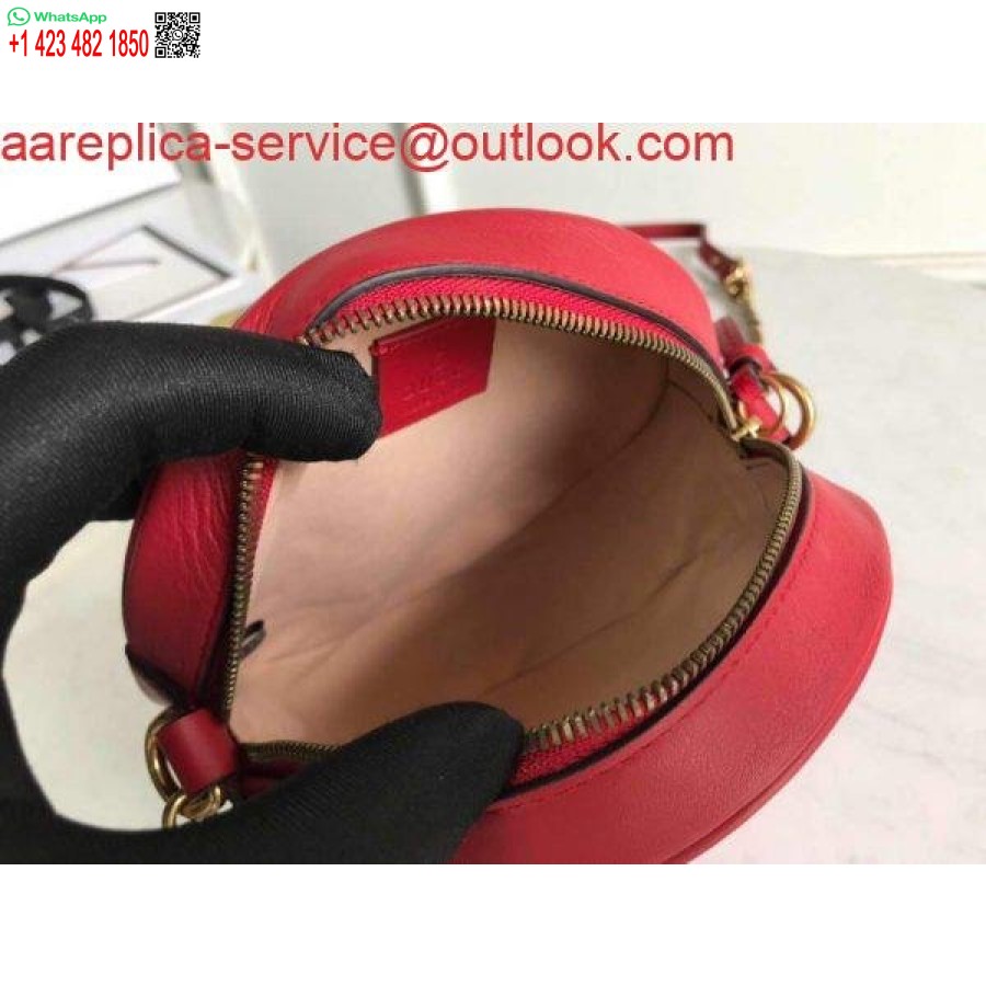 نسخة طبق الأصل غوتشي 550154 جي جي مارمونت حقيبة كتف مستديرة صغيرة حمراء