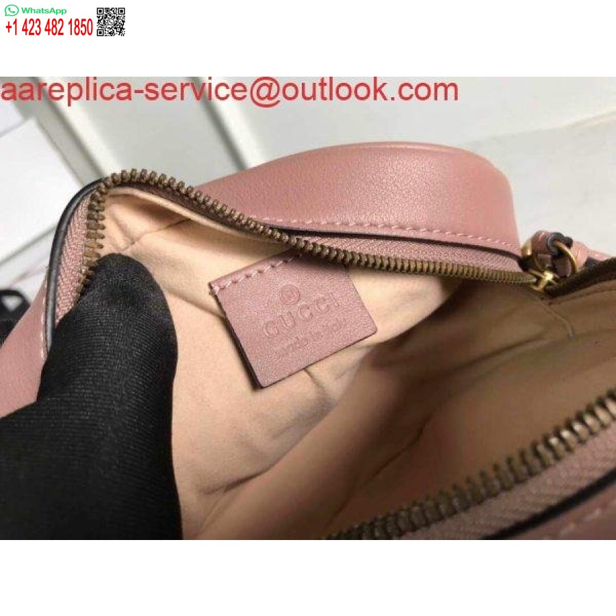 نسخة طبق الأصل غوتشي 550154 جي جي مارمونت حقيبة كتف مستديرة صغيرة وردي فاتح
