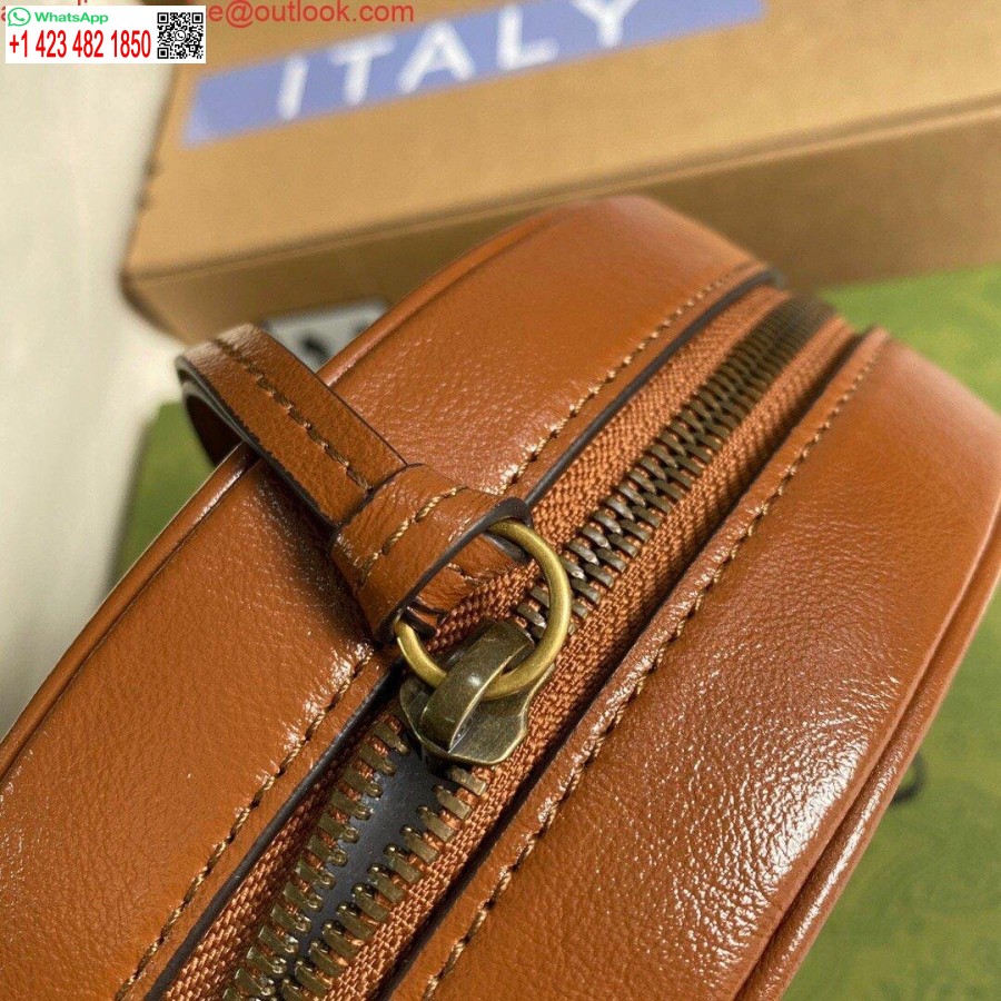 نسخة طبق الأصل من غوتشي 550154 جي جي مارمونت حقيبة كتف مستديرة صغيرة بنية